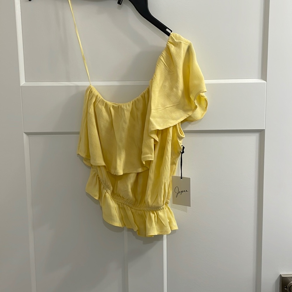 Yellow, one shoulder Top